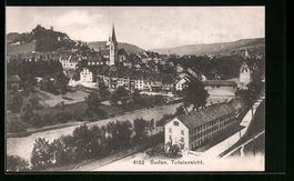 Baden, Totalansicht mit Uferstrasse aus 