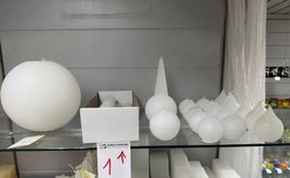001 Posten Raureif Kerzen weiss aus Liquidation