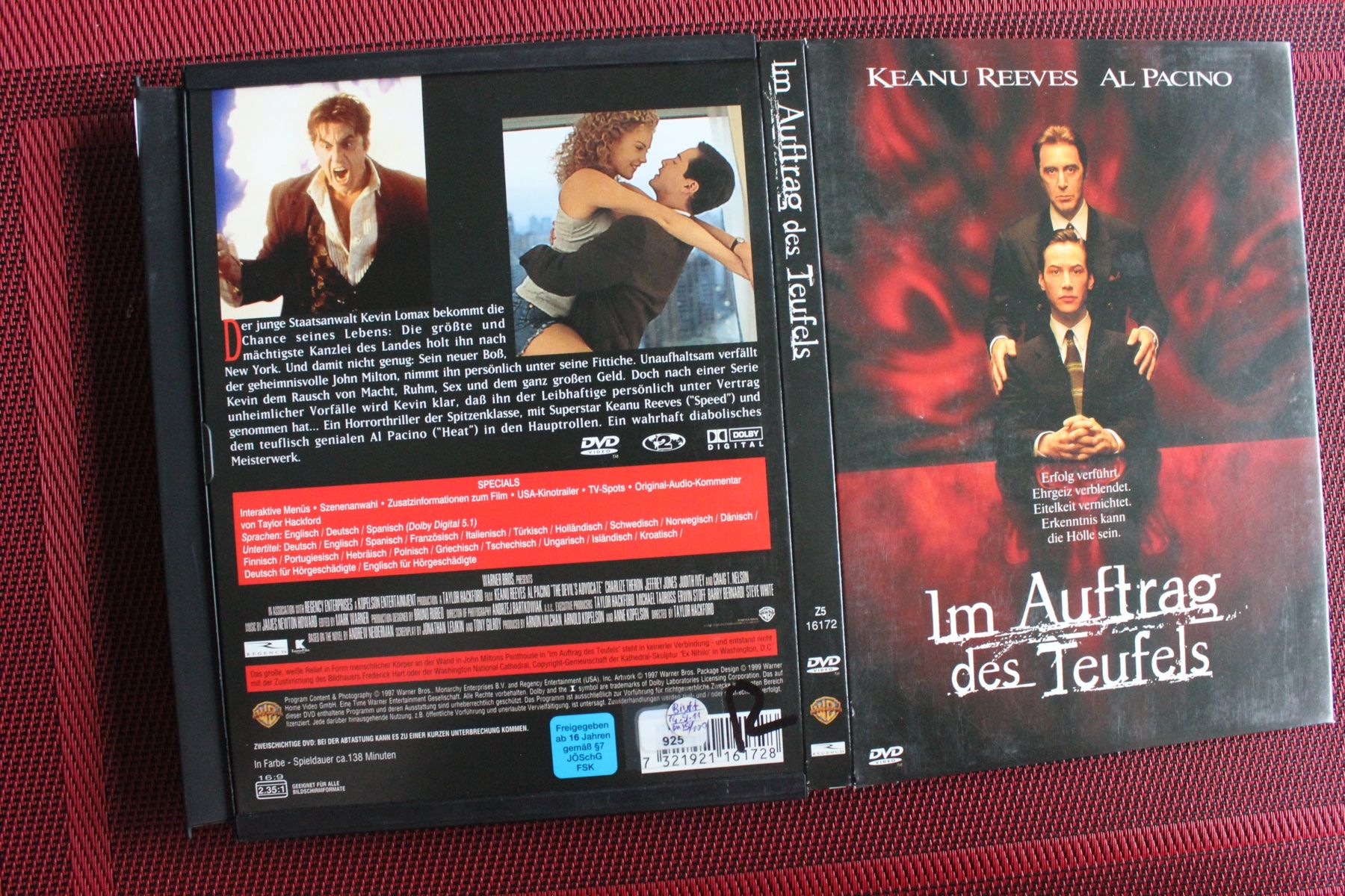 Tutti i DVDs: Im Auftrag des Teufels von Taylor Hackford | DVD | – Usato da Geroldswil venduto da Schlumpfine1973