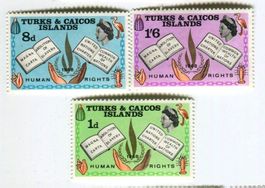 Briefmarken "Menschenrechte". Turks- und Caicosinseln.
