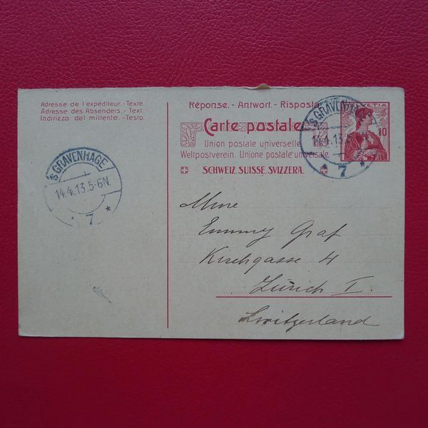 1913 CHPOSTKARTE HOLLAND nach Zürich Kaufen auf Ricardo