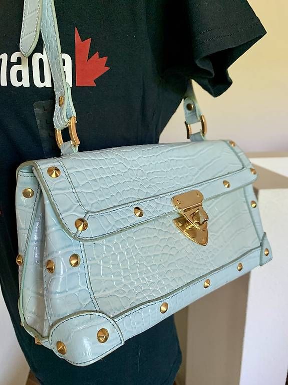Taschen für Damen: Tasche hellblau Krokomuster klein / Umhängetasche – Neu (gemäss Beschreibung) aus Zeihen von cindyscad 1
