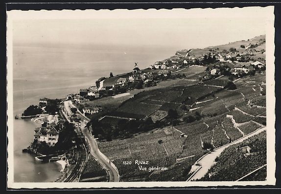 Cartoline postali: AK Rivaz, Vue générale, 1934 – Usato da Berlin venduto da bartko-reher