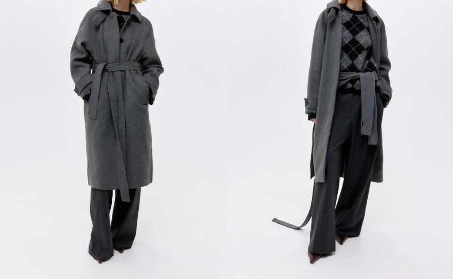 H&M Cappotti: H&M Mantel mit Bindegürtel - Grau - neu – Nuovo e nell'imballaggio originale da Stallikon venduto da ulv_k7jj 1