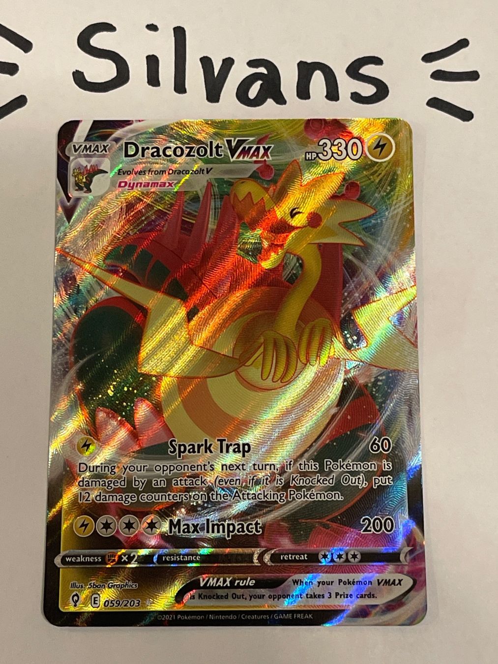 Pokémon Carte collezionabili: Dracozolt Vmax 059/203 Evolving Skies Englisch – Nuovo (secondo la descrizione) da Wil SG venduto da Silvans