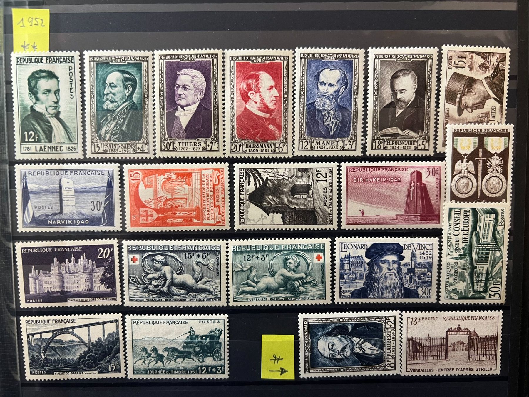 Tutti i francobolli: 1952 année complète neufs ** – Nuovo e nell'imballaggio originale da Lausanne venduto da ffhoud