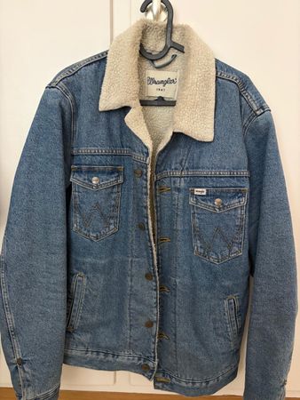 Wrangler Jeansjacke mit Teddyfutter blau Grösse S