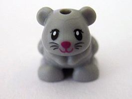 LEGO 24183pb03 Hamster / Mouse, Friends Style with Black Eye