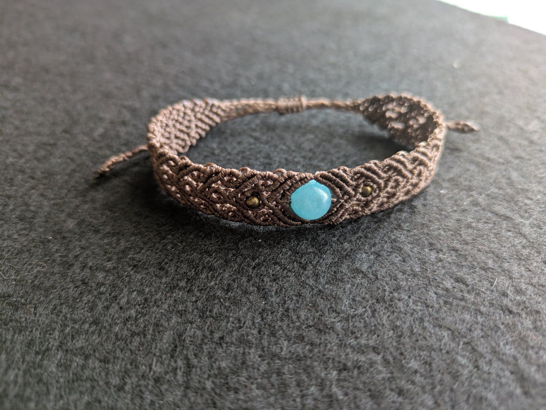 Armbänder & -reifen: handgemachtes Makramee Armband mit Aquamarin – Neu (gemäss Beschreibung) aus Pfäffikon ZH von Emporos_42 1