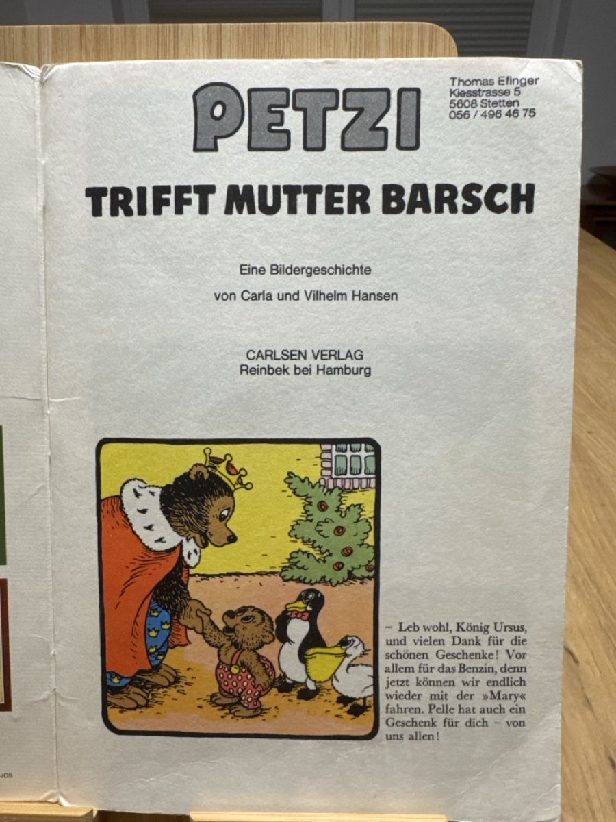 Bücher: Petzi trifft Mutter Barsch - Kinderbuch Klassiker 1982 – Gebraucht aus Kestenholz von smsale23 3