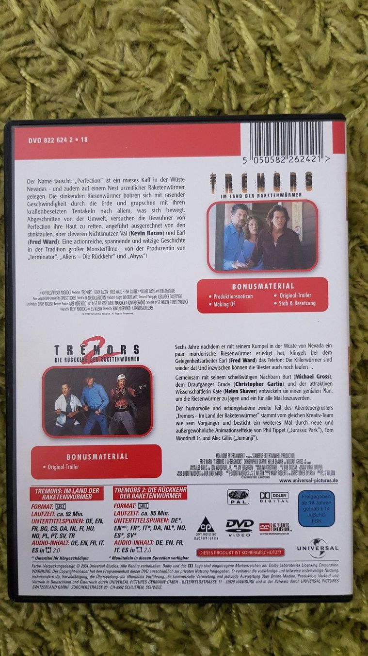 Tutti i DVDs: Tremors 1 + 2 – Usato da Dornach venduto da Letizia1987 1