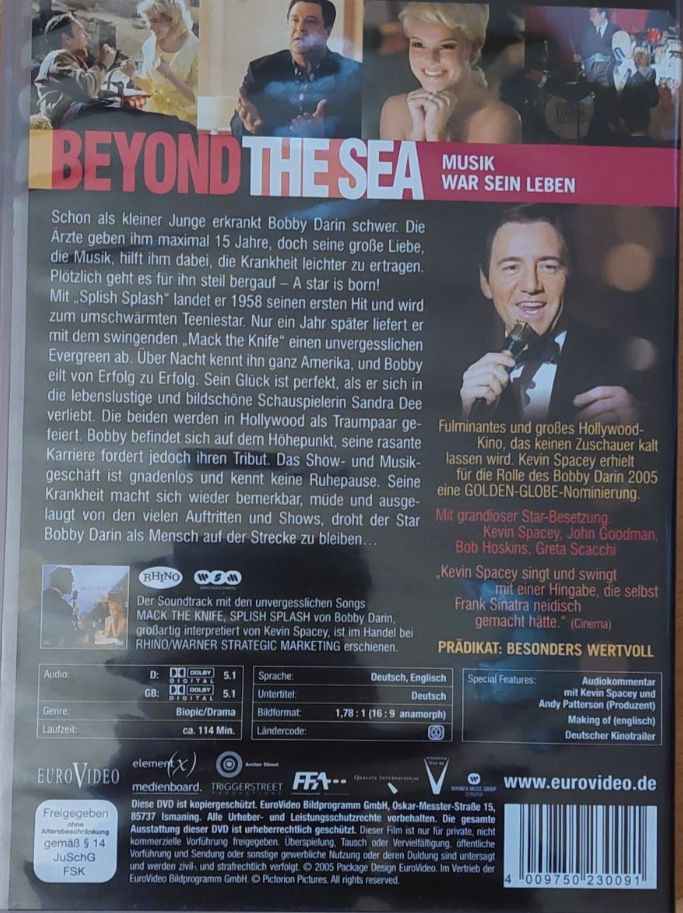 Tutti i DVDs: Bobby Darin - Beyond the Sea Musik war sein leben – Usato da Aurigeno venduto da AnnaM46 1