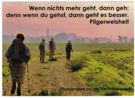 AK Pilgergruppe auf der Via Francigena