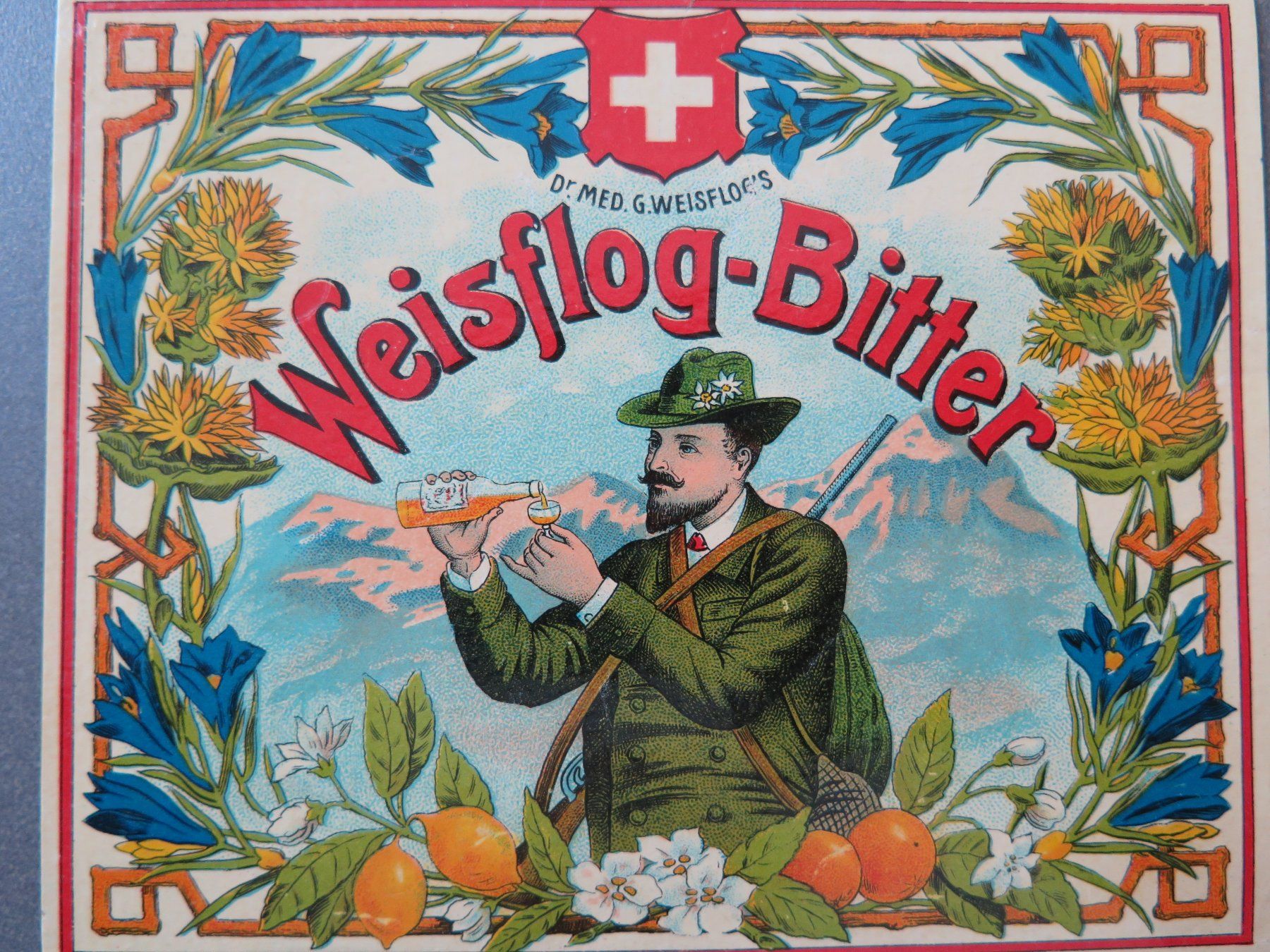 Bevande alcoliche: WEISFLOG-BITTER - LITHO.!! - FLASCHENETIKETTE – Usato da Wittenbach venduto da lipasal 1