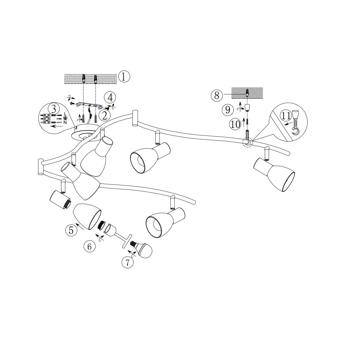 Lampade: LED Deckenleuchte, Messing, 180 cm Länge – Nuovo (secondo la descrizione) da Kreuzlingen venduto da Smart-Light 2