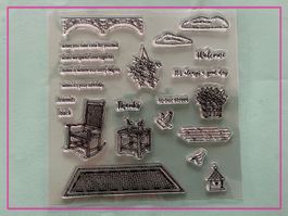 Texte Welcome, Thanks, Friends u. Motive - Silikonstempel