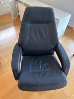Relax Sessel Leder blau mit Hocker gebrauchter Zustand
