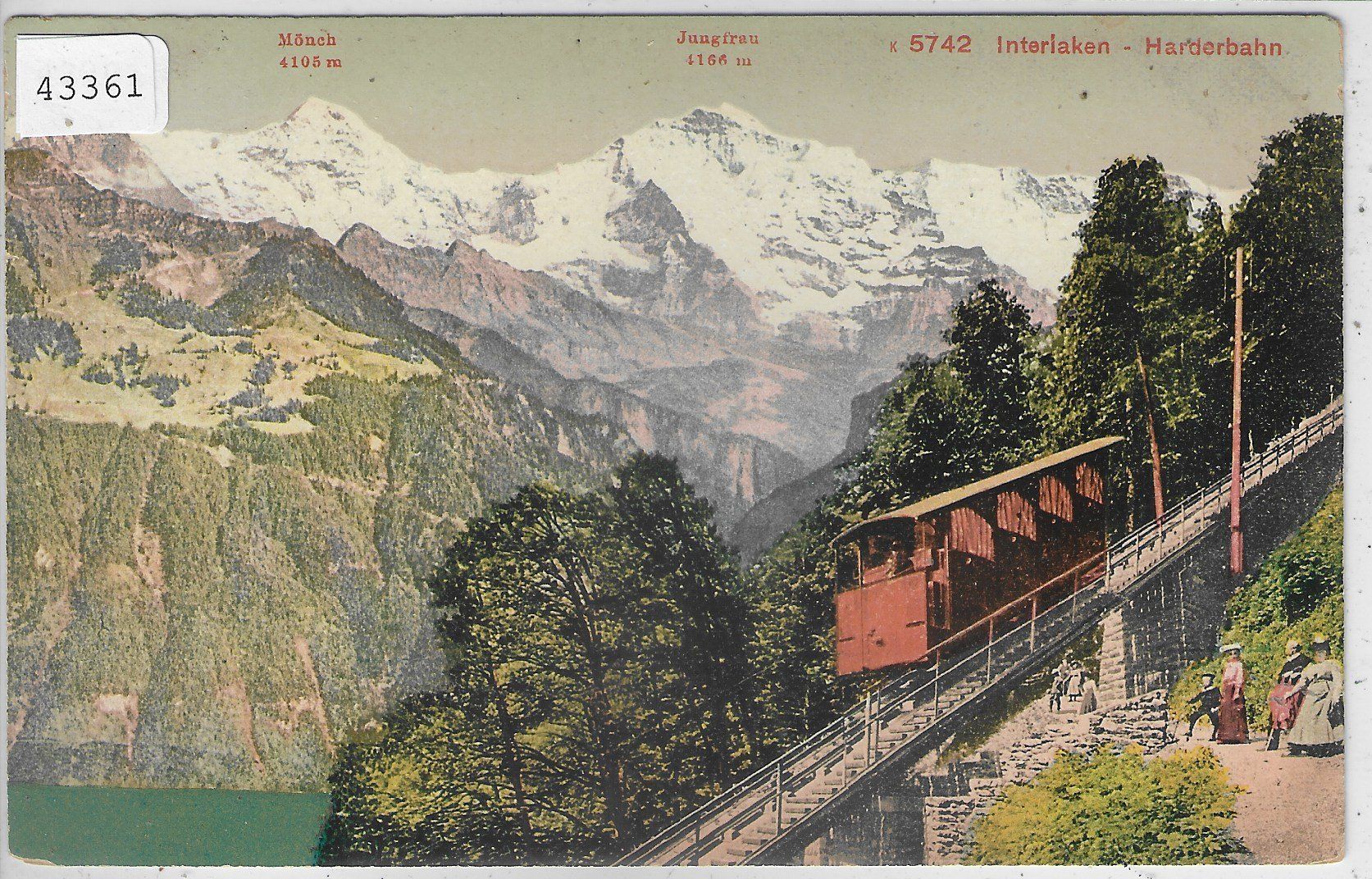 Cartoline postali: Interlaken - Harderbahn - Litho – Usato da Ettingen venduto da Kartenplanet