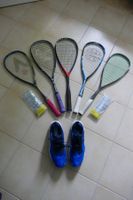 Squash Schläger Set, 5 Stück + Schuhe, Top Zustand!