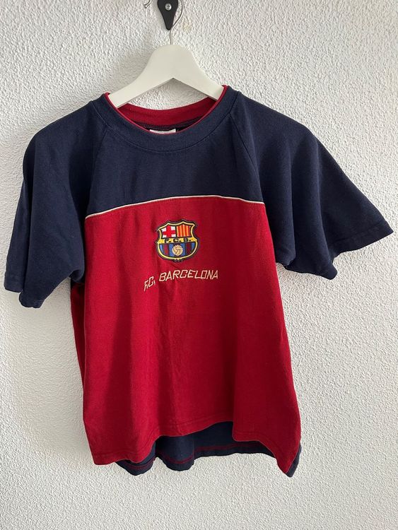 T-shirt FC Barcelona USA Tour 2003 – Vintage – Taille L – Bleu