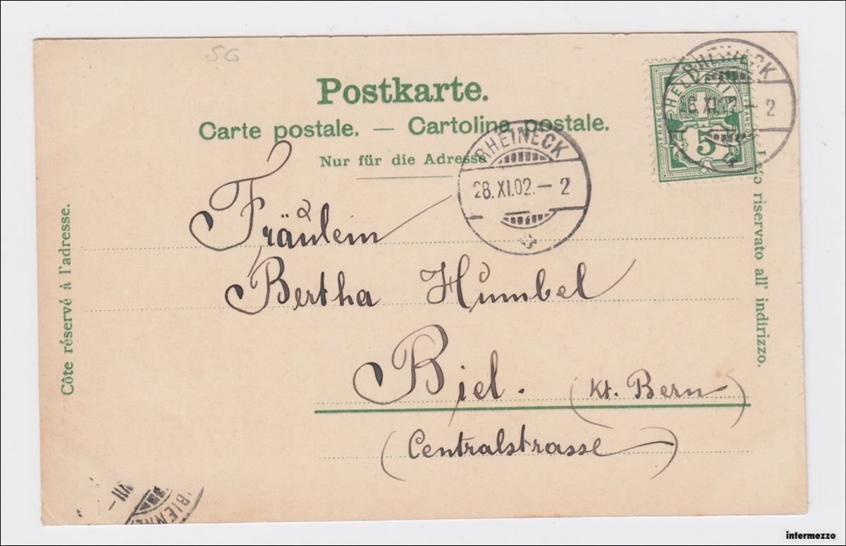 Cartoline postali: Rheineck // Gruss 1902 Litho – Antico da Basel venduto da intermezzo12 1