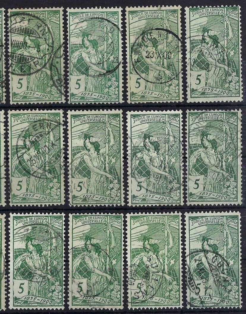Tutti i francobolli: 1900 U.P.U. gute und saubere Werte gest. – Usato da Hitzkirch venduto da walti1959 2