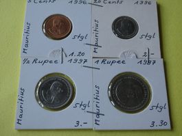 Mauritius,  Konvolut alte Münzen 1996-97