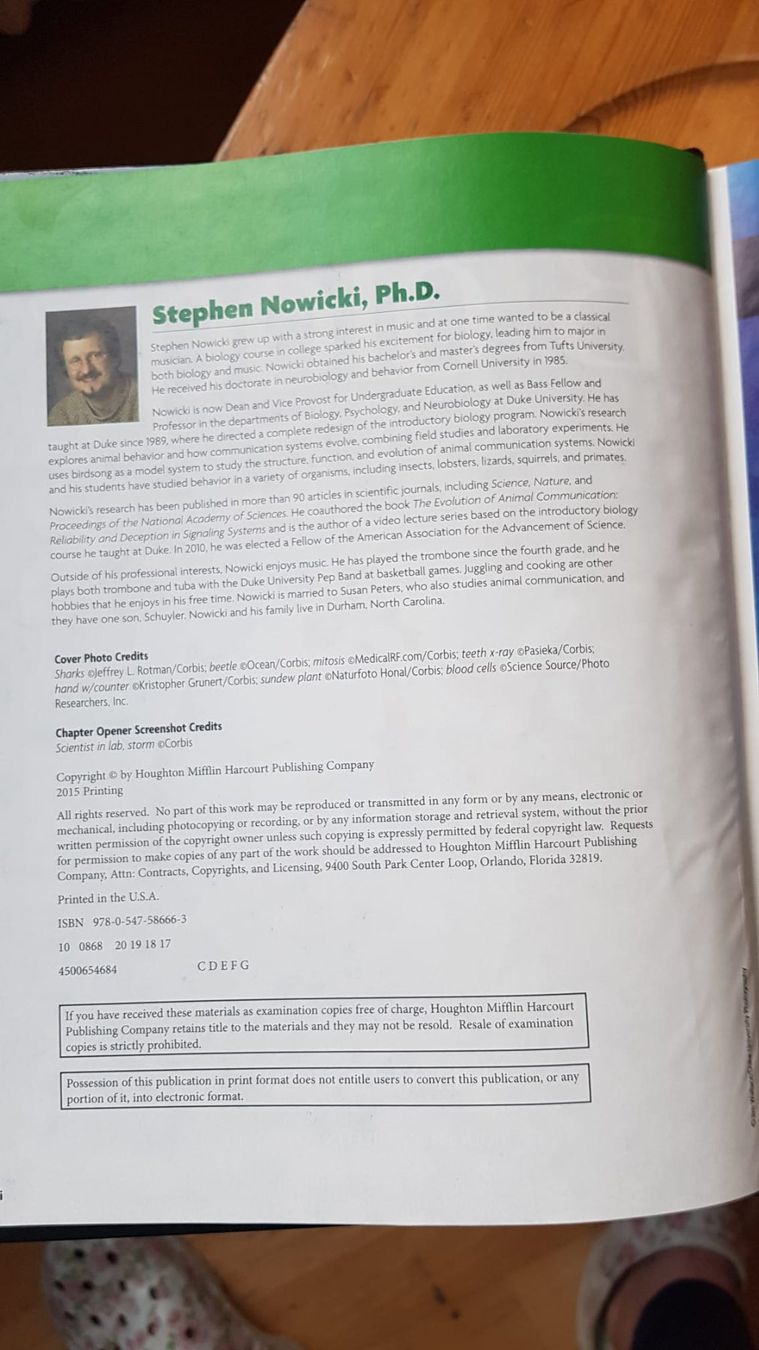 Libri: Biology - Holt Mc Dougal Stephen Nowicki – Usato da Spiegel b. Bern venduto da ale_x59l 1
