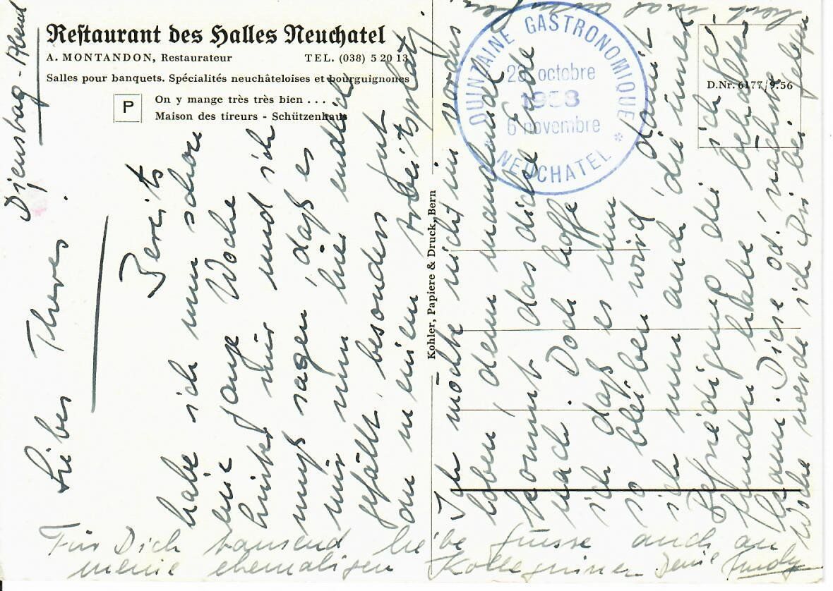 Ansichtskarten: Restaurant des Halles Neuchatel – Gebraucht aus Hochdorf von Ziegel-16 1