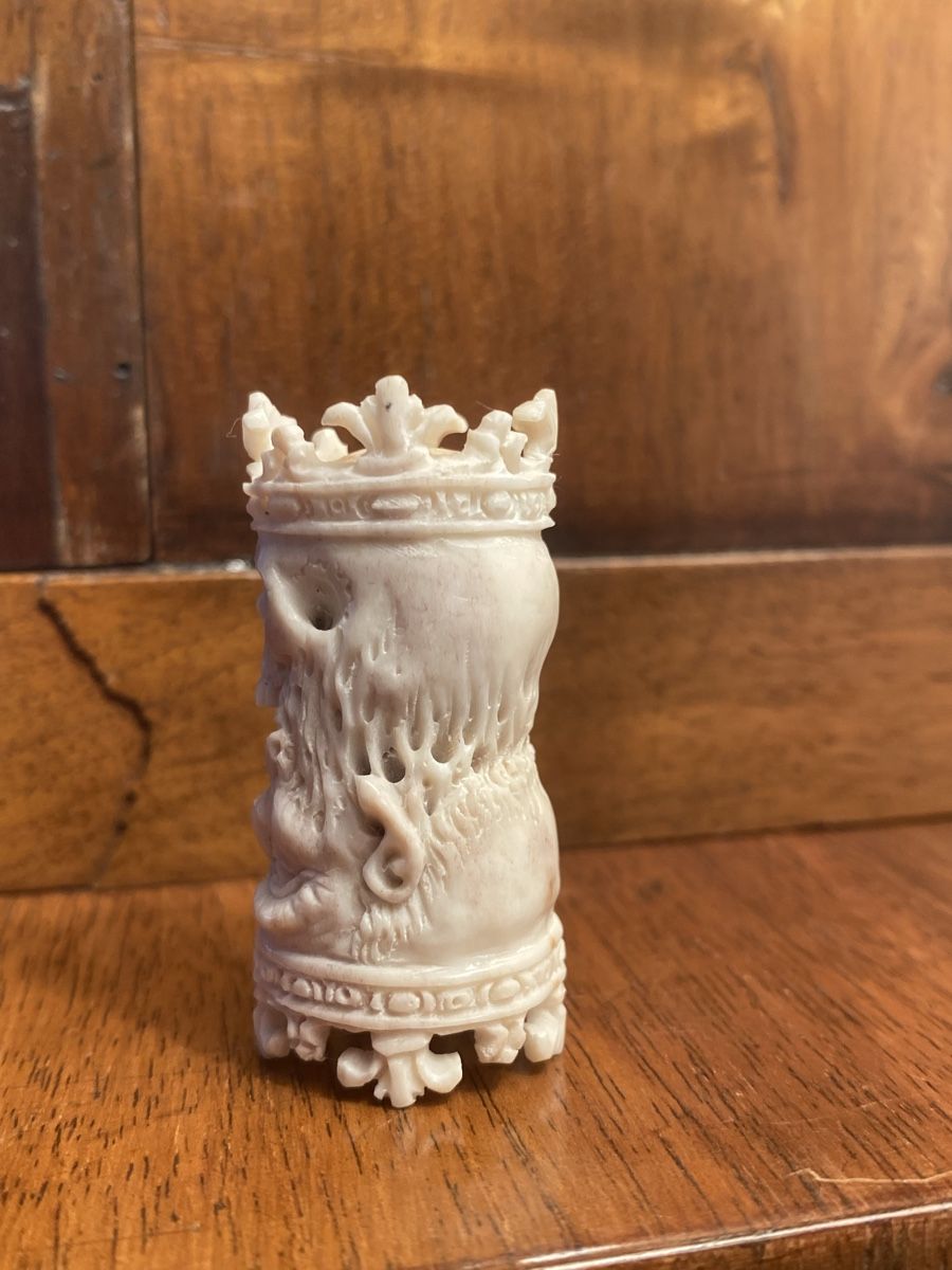 Statuette: Memento Mori, Hirschhorn geschnitzt – Usato da Berikon venduto da Samurai67ch 2