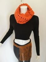 🤩HANDGESTRICKTER SCHLAUCH-SCHAL ORANGE NEUWERTIG &MISSONI P