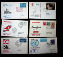 SUISSE POSTE AÉRIENNE 6 VOLS RETOUR 1970 /U903