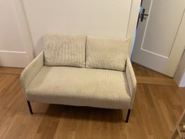 Zweisitzer Sofa Beige Cord Guter Zustand