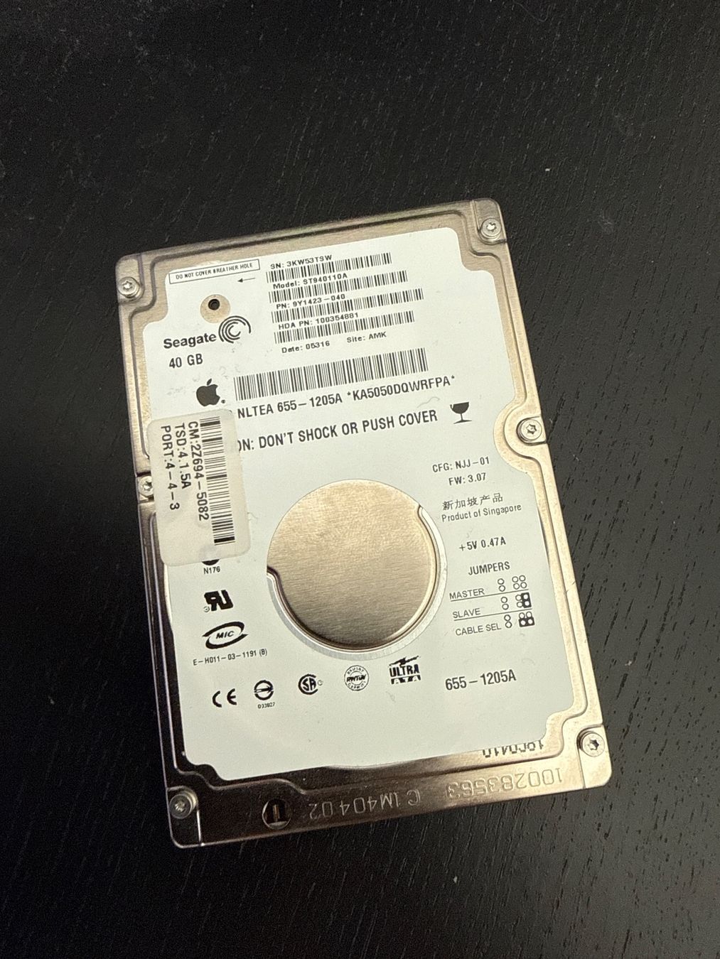 Apple Dischi rigidi: Apple Seagate Mac Mini IDE HDD (40GB) – Usato da Zürich venduto da xilefme