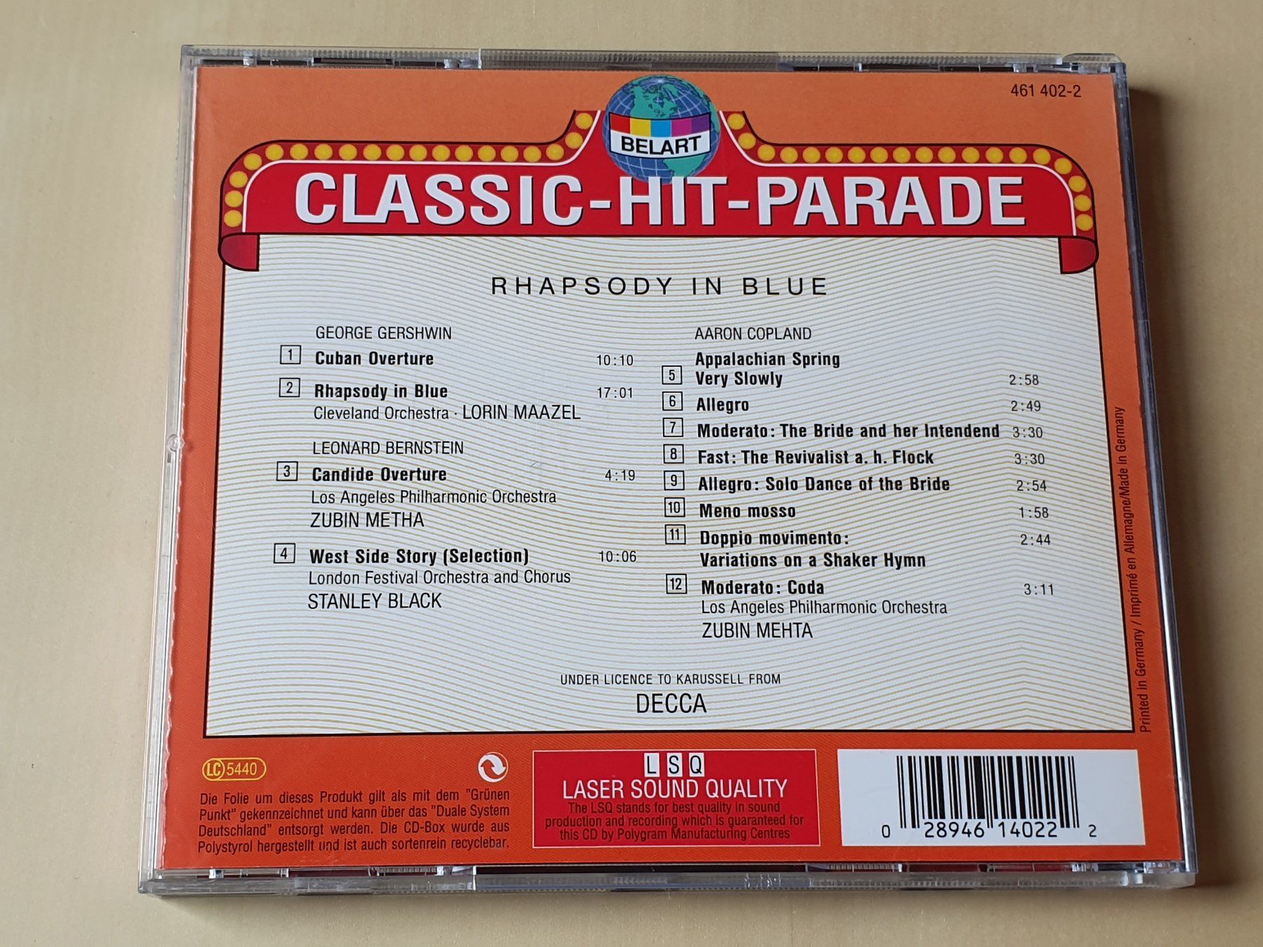 CDs: George Gershwin Rhapsody in Blue – Gebraucht aus Stansstad von collectorsshop 1