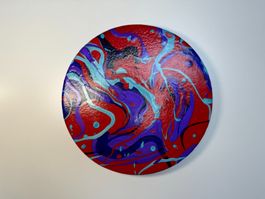 Acryl-Flüssigmalerei, kreisförmig