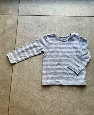 Kanz, Langarmshirt, blau, grau gestreift, Gr. 68, w. Neu