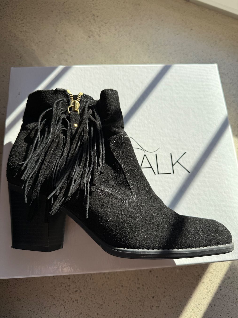 Damenschuhe: Catwalk Leder Stiefelette mit Fransen Gr.38 – Neu (gemäss Beschreibung) aus Rotkreuz von ILURENA 1