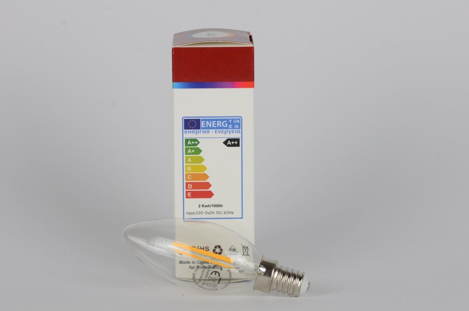 Lampen: LED E14 2 Watt, warmweiss, Kerzenform – Neu und originalverpackt aus Glattfelden von Bohemiancrystal