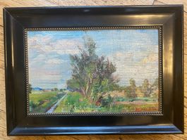 Kleine Landschaft  Ölbild Frank Louis Behrens signiert