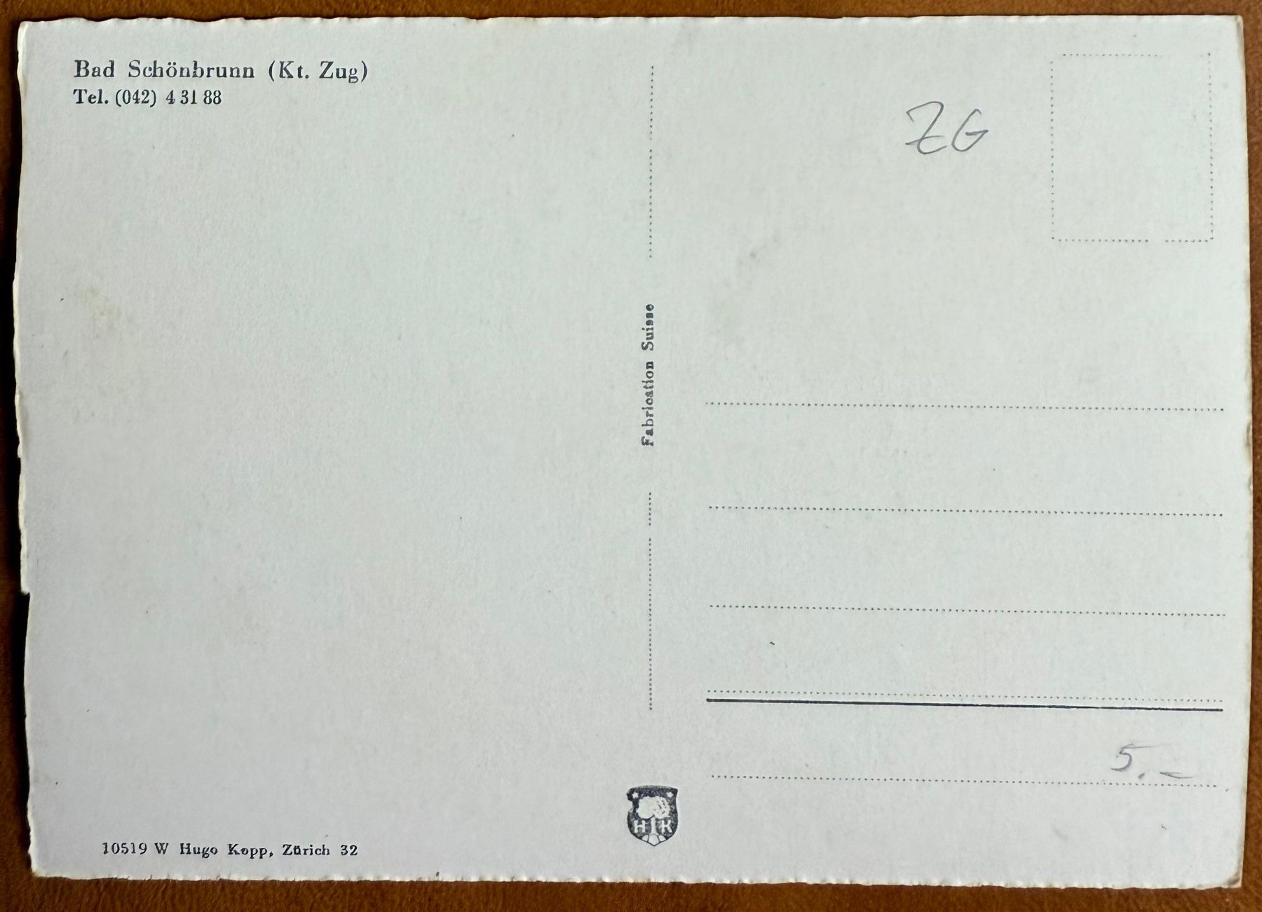 Cartoline postali: AK:  Bad Schönbrunn ZG – Usato da Lutry venduto da Ediego 1