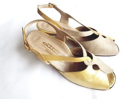 SANDALE PUMPS  VINTAGE ECHT LEDER MADE ITALY 39 ATTICA SCHUH