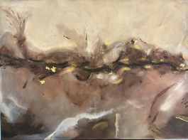 Acrylbild „Golden Rift“ 80x60 Abstract Braun/Schwarz/Gold