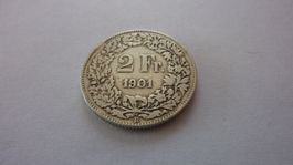 Uralter seltener Zweifränkler 1901, sehr schön