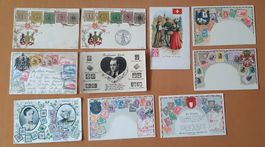 76 Karten - Briefmarkensprache aus der ganzen Welt