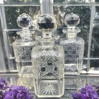 Vintage Crystal Decanters, Set of 3