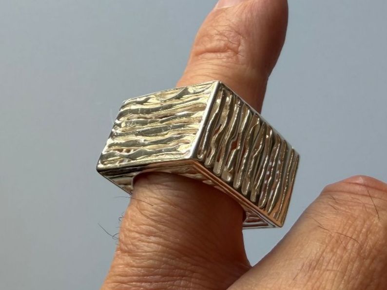 Bagues: Ring Quadratisch 925 Silber Grösse – D'occasion à St. Gallen par galluswatches 3