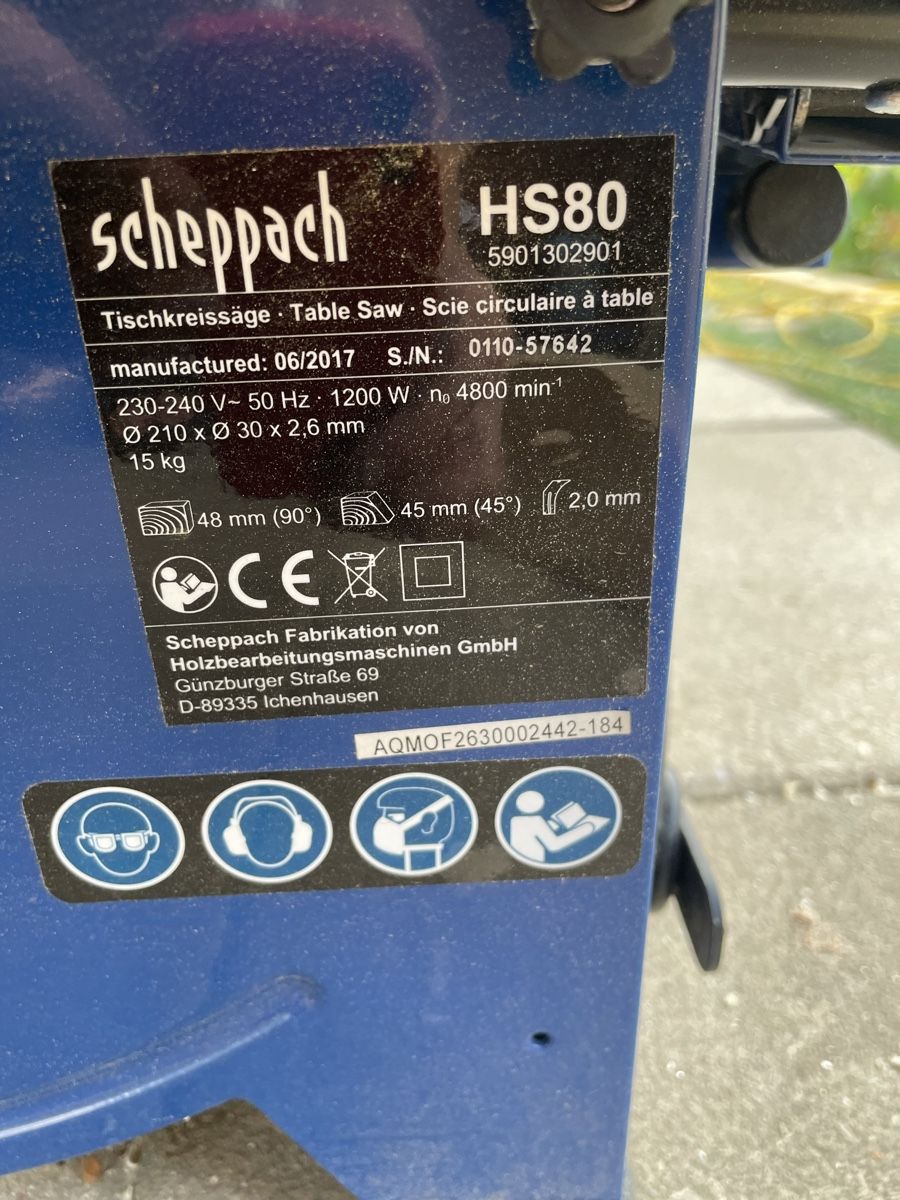 Scheppach Sägen: Scheppach Tischkreissäge – Gebraucht aus Nussbaumen AG von 11223040 3