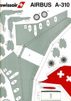 Modellbogen SWISSAIR AIRBUS A310 Pädagogischer Verlag 1990