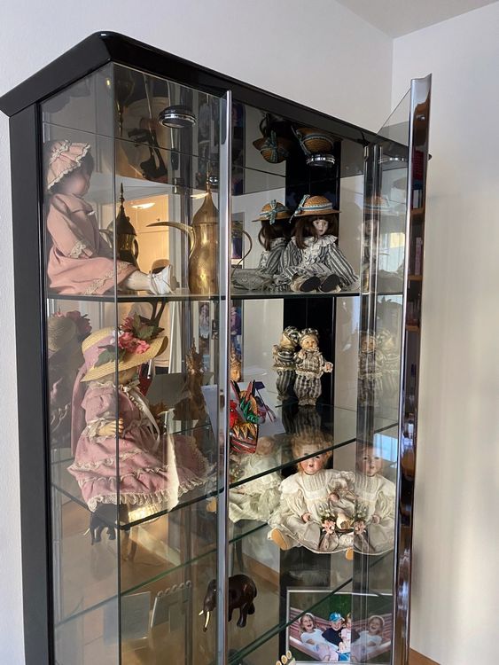 Soges Vitrinenschrank Mit Beleuchtung 160cm - Glasvitrine Für Sammlungen & Bücher